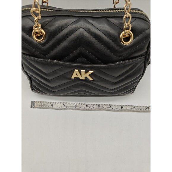 Anne Klein Quilted Faux Leather Double Handles Mini Crossbody - Black - Picture 6 of 9